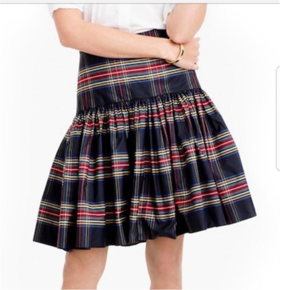 J. Crew Navy Plaid A-Line Skirt